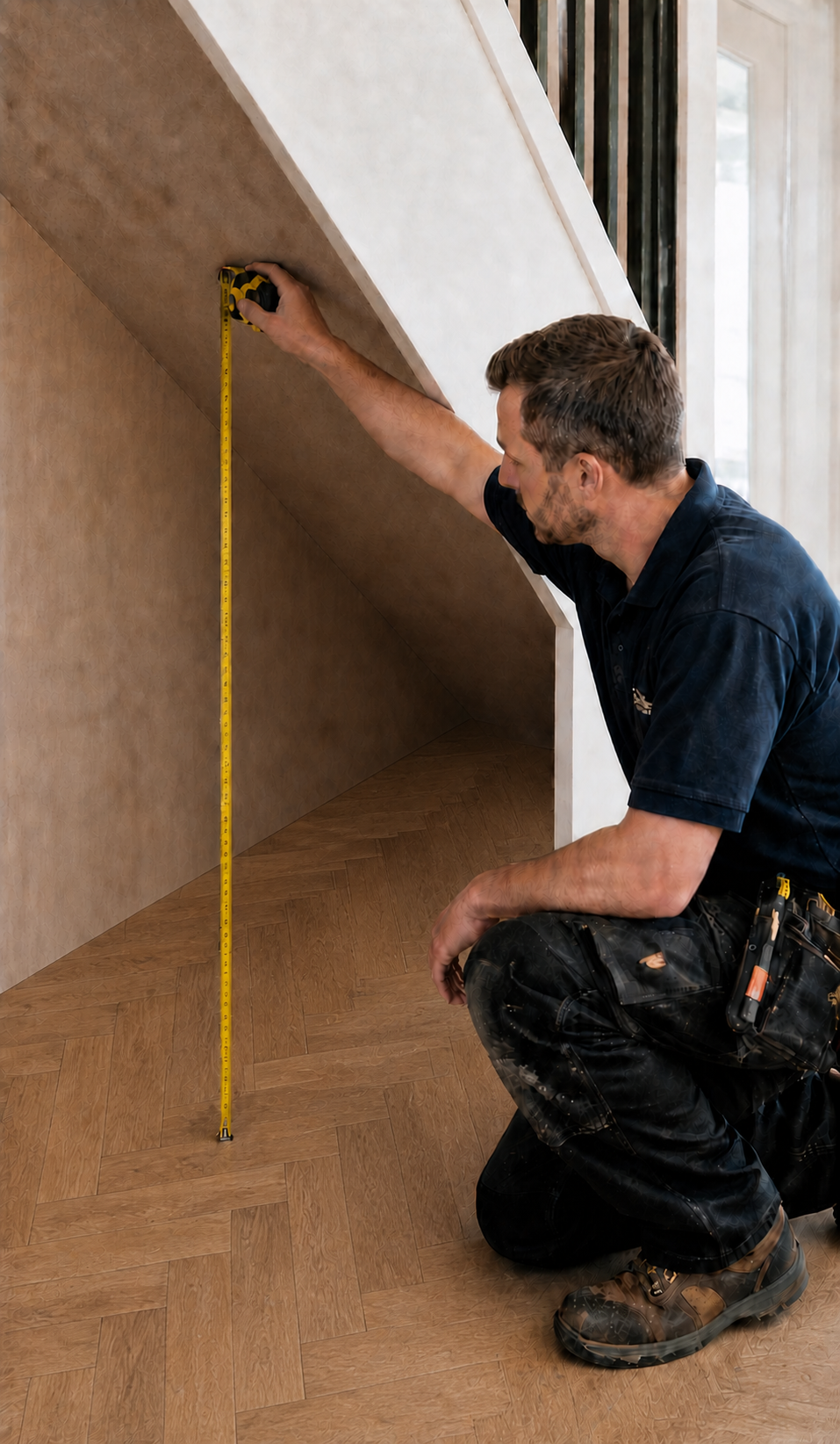 Clever Storage fitter carefully measuring the available space