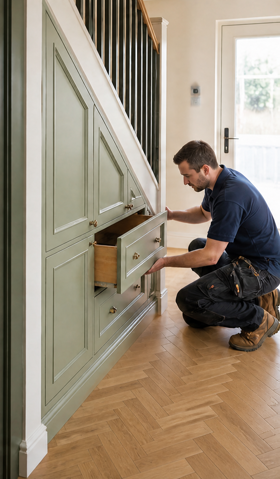 Clever Storage fitter completing the professional installation