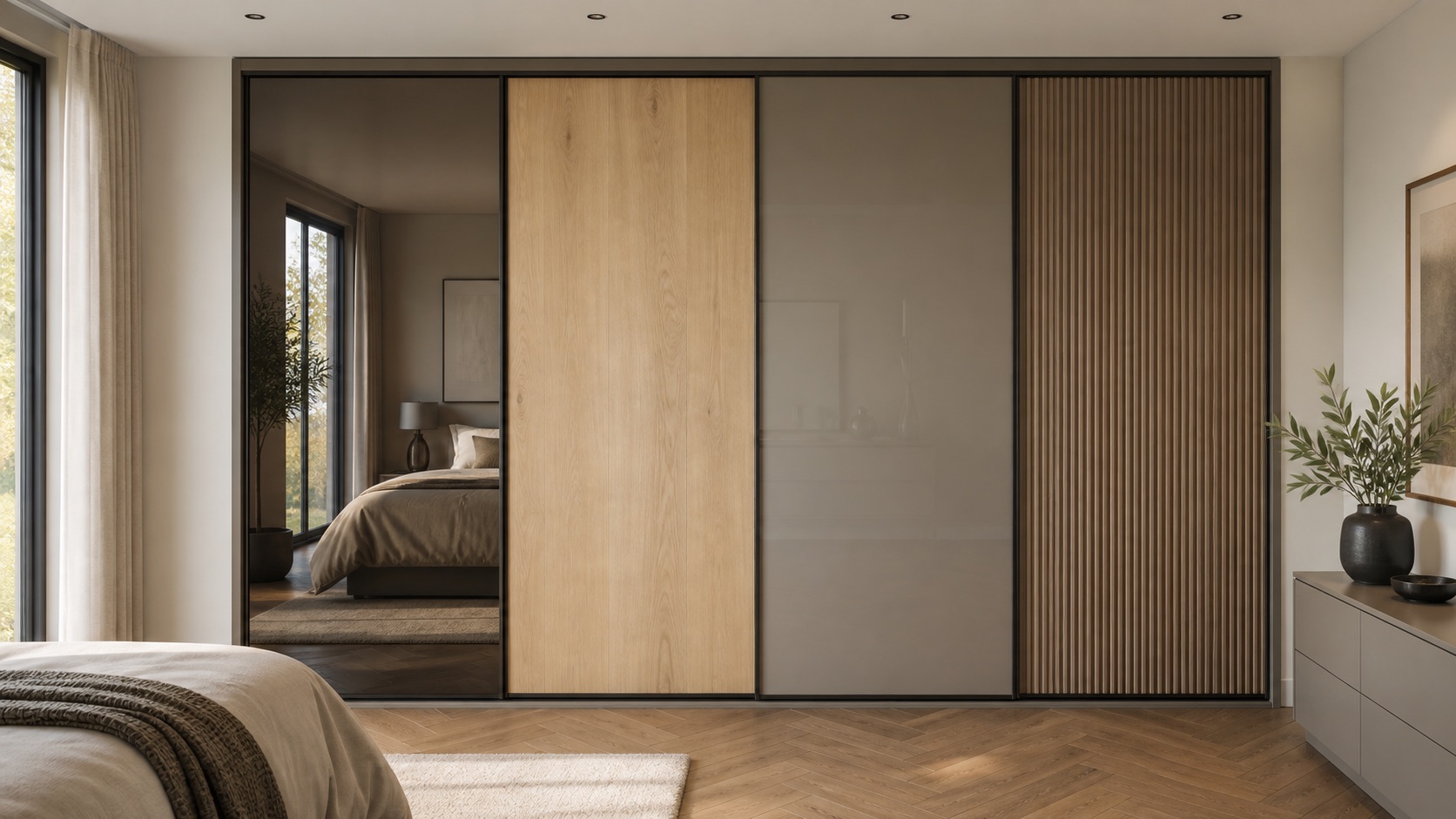 Fitted sliding wardrobe design and finish choices